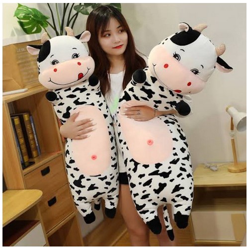 Boneka Guling Sapi 60cm dan 80cm Bahan Plush Import Guling Boneka Sapi 80cm Dan 60cm Lembut Halus