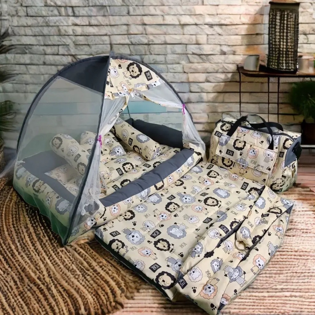 Kasur Kelambu Bayi FREE BEDCOVER + Tas & Gendongan Set Kasur Bayi Kelambu Kado Baby