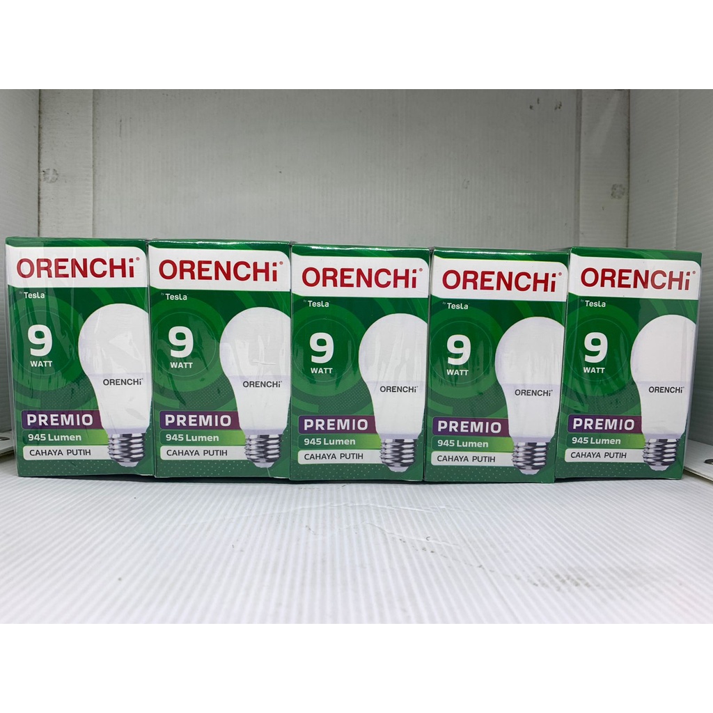 Lampu LED Orenchi Premio 9 Watt 9Watt /  Lampu Bohlam Orenchi Premio LED 9 W 9W Cahaya Putih SNI by Tesla