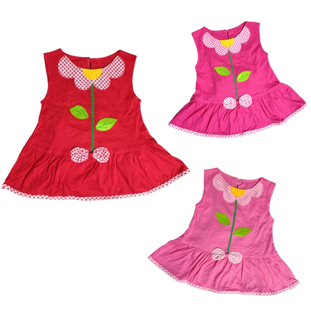 [SALE] Nobuko - Dress Bayi Perempuan Motif Bunga Umur 3-9 Bulan