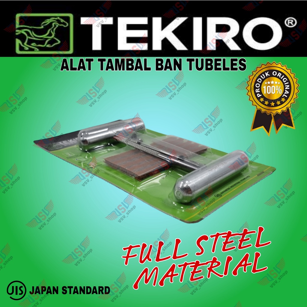 TEKIRO Alat Tambal Tubles Ban Tubeles BESI Tambal ban Tyre kit METAL Set