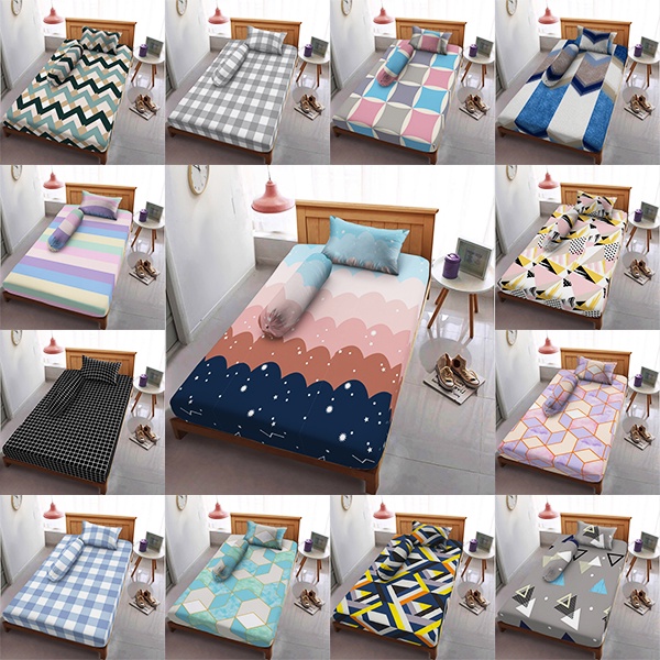 Sprei Single 90x200 120x200 Aesthetic Ukuran No 4 &amp; 3 Bahan Katun Adem Ujung Karet