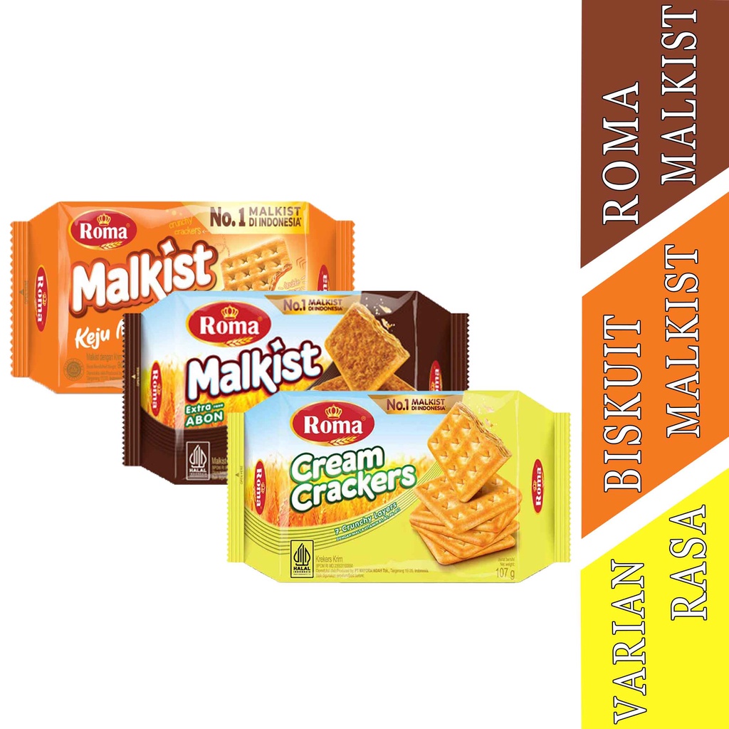 CRACKERS- ROMA MALKIST 3 VARIAN RASA- BISKUIT MALKIST