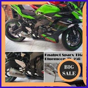 Knalpot Spark Titanium Sandblast Leher Blue Underbelly Full System Kawasaki ZX25R ZX 25R ZX-25R 1M4R