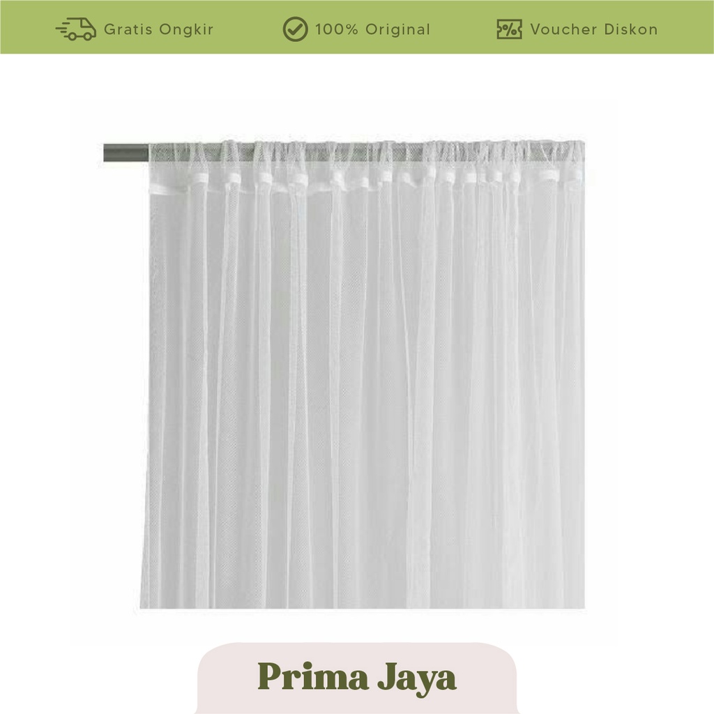 PrimaJaya LILL Gorden LI1163 Jaring Gorden Tipis Vitrase 1 pasang PUTIH 280x250 cm IKEA