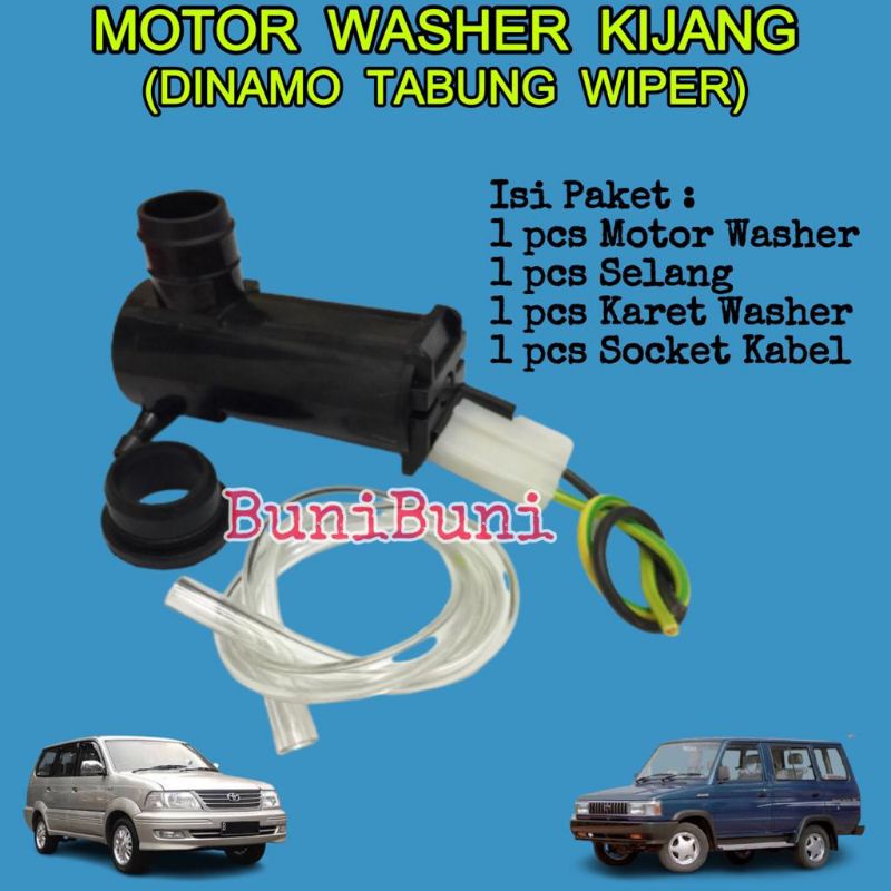 MOTOR WASHER Dinamo Air Wiper Mobil KIJANG Lama / SUPER 5K Grand Rover / Kapsul 7K EFI Komplit Socket Kabel