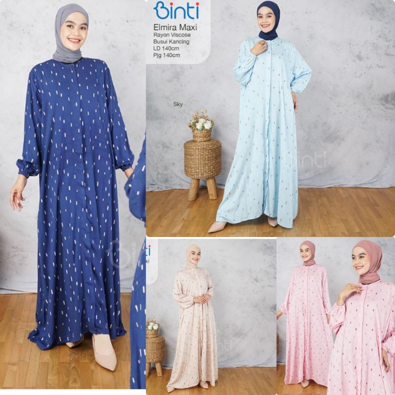 COD 3 MOTIF ELMIRA MEGHAN ORIGINAL BINTI RAYON VISCOSE JUMBO LD 130 FIT XXXL BUSUI GAMIS MUSLIM BIGS