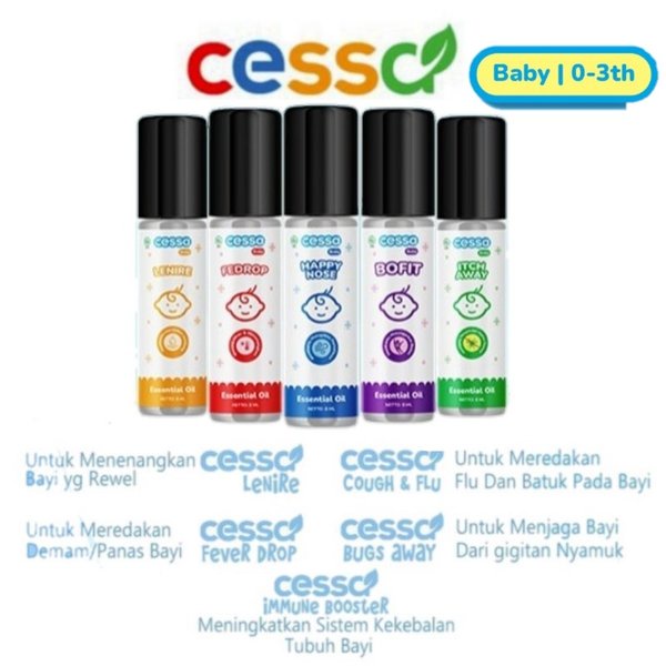 Cessa Baby (0-2 tahun) Fever Drop , Cough n Flu , Lenire , Bugs Away dan Immune Booster / Herbal Bay