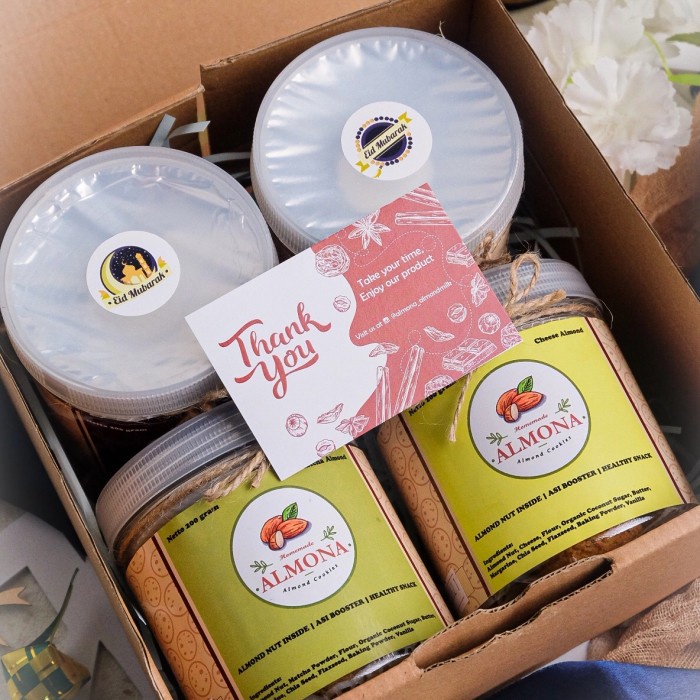 

✨NEW✨ -Parsel Ramadan Hampers Lebaran Cookies Sehat FULL ALMOND TANPA GULA - Hijau- 1.1.23