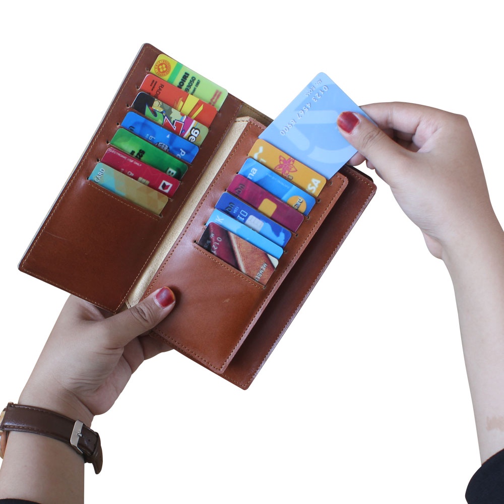 Dompet Panjang wanita unisex 100% KULIT SAPI ASLI kualitas eksport  Kode F012 QI