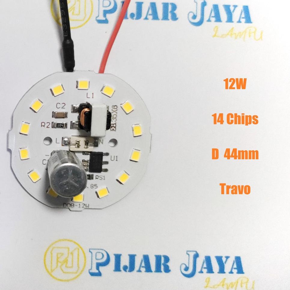 >V44859) PCB LED AC 12 watt TRAVO - Mesin Lampu LED AC 12w - Sparepart Lampu LED AC Modul Mata LED 1