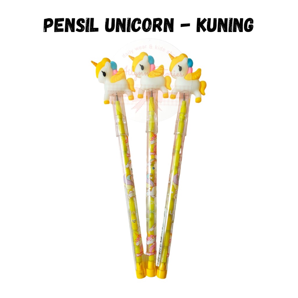 Pensil Susun Karakter Unicorn Lucu