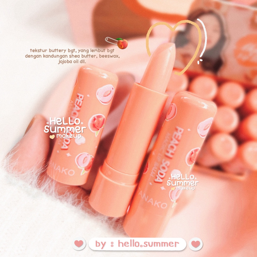 TANAKO Peach Soda Magic Lip Balm Color Lip Melembabkan Mencerahkan bibir Kering Pecah-Pecah