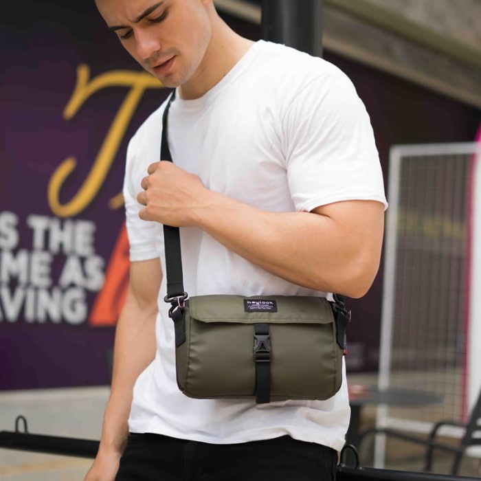 tas selempang pria  Tas Selempang Sling Bag Shoulder Bag Bodypack Slempang Pria Waterproof - ARMY(J4