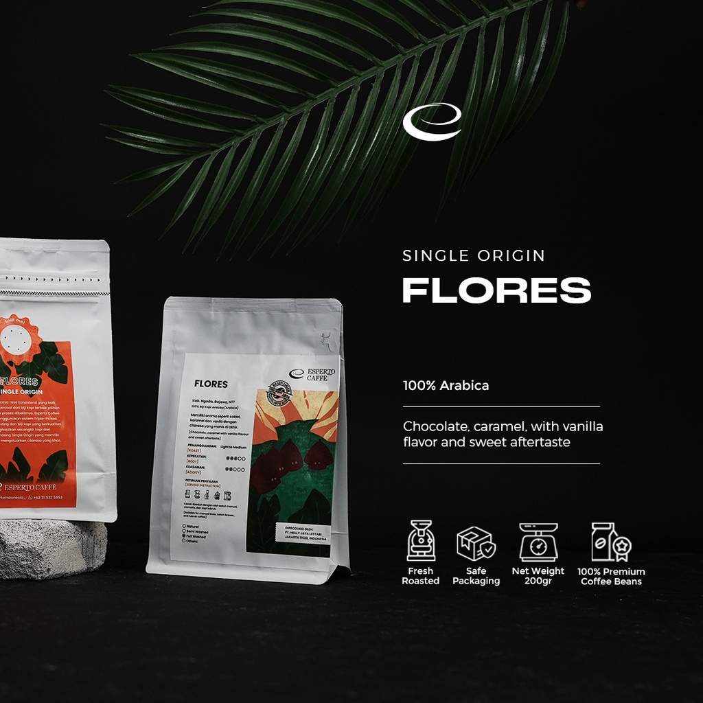 

Esperto Caffe Single Origin Flores Bajawa Full Washed 200 gr - BIJI KOPI