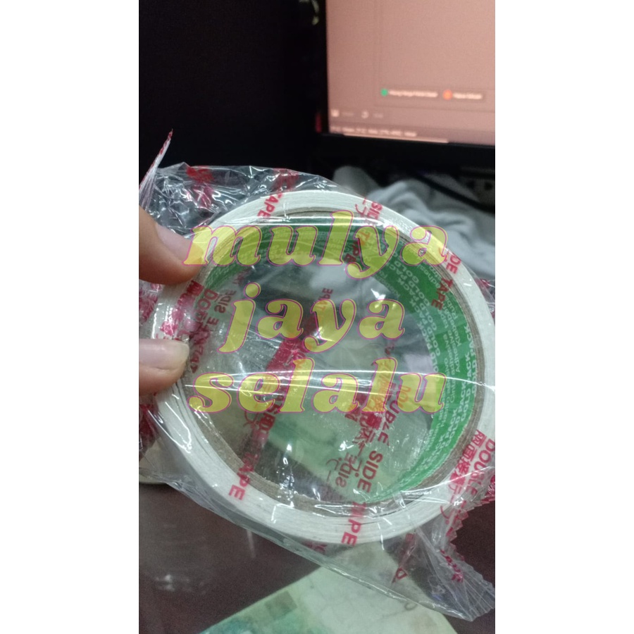 

Isolasi Lakban Double Tape Dobel tape 2 Sisi Ukuran 1 Inch Goldpack Gold Pack Hijau