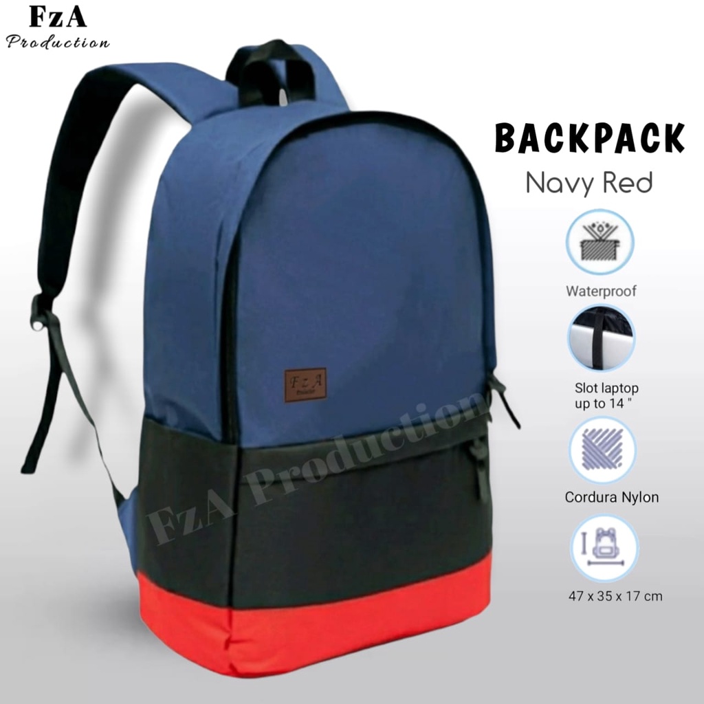 FzA Official - Tas Ransel Gendong Laptop Distro Sekolah Kuliah Pria Wanita Backpack Murah Original Tas Punggung Laptop - NRQT