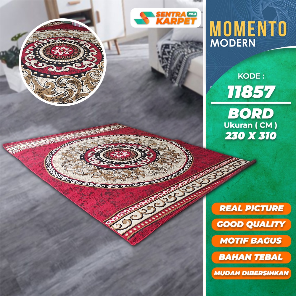 Karpet Ambal Lantai Rumah Permadani Murah - Karpet Momento 11857 BORD | Ukuran : 230 x 310  | Pusat 