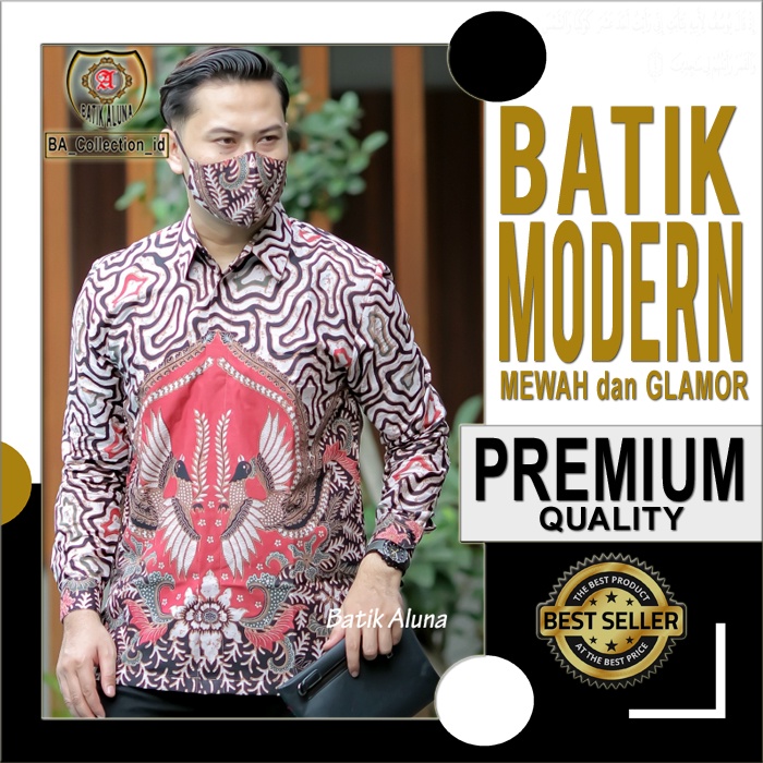 Kemeja Baju Batik Pria Lengan Panjang Kombinasi Keris Terbaru Prabuseno Terlaris Handara Formal Asan