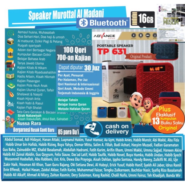 Promo Speaker Quran Alquran Advance TP631 Bluetooth Murah