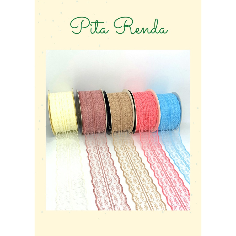 

Pita Renda / Lace Ribbon Premium Lebar 4,5 cm / Pita Kado (Meteran)