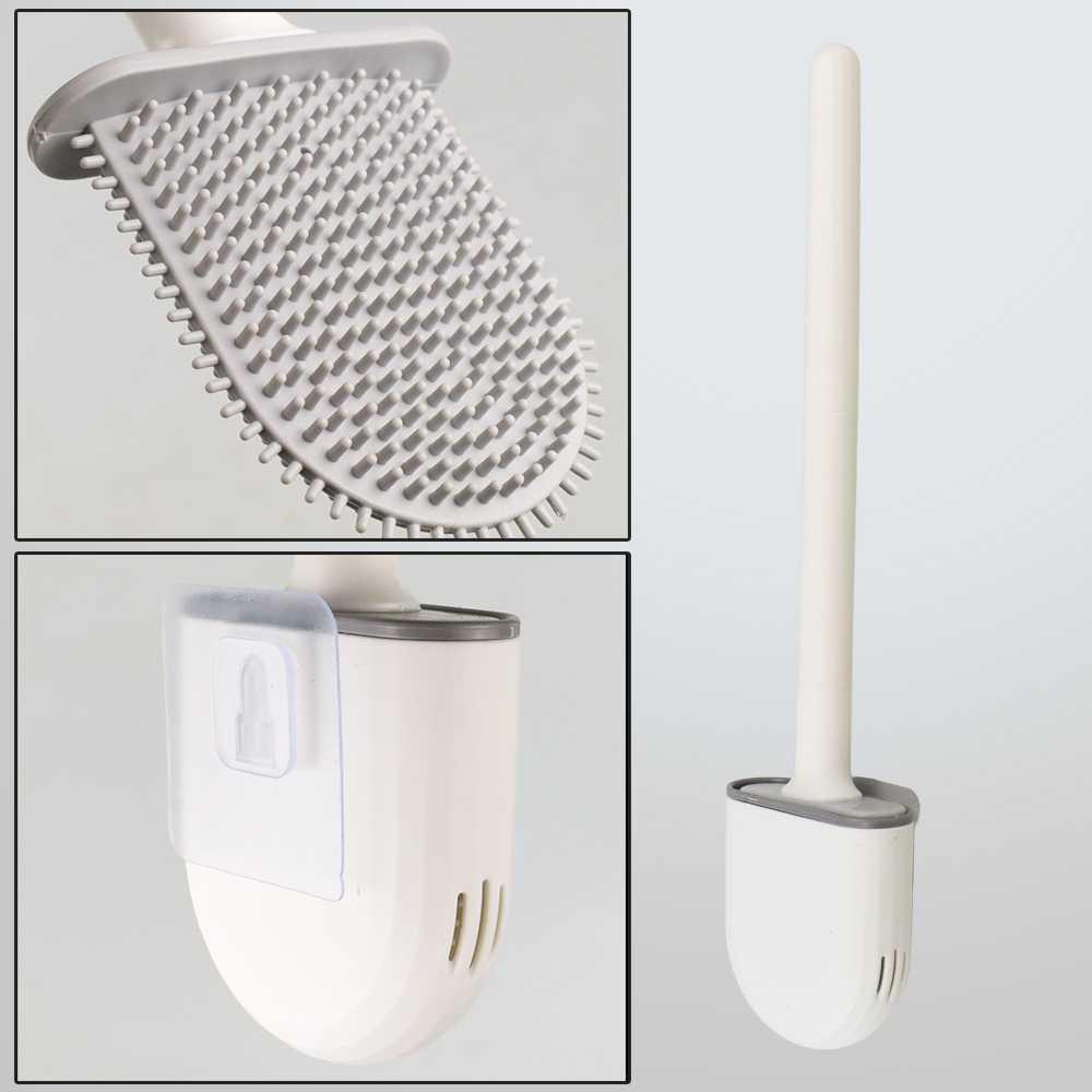 Sikat Toilet Kamar Mandi TPR Silicone Bathroom Brush - CD022 - White