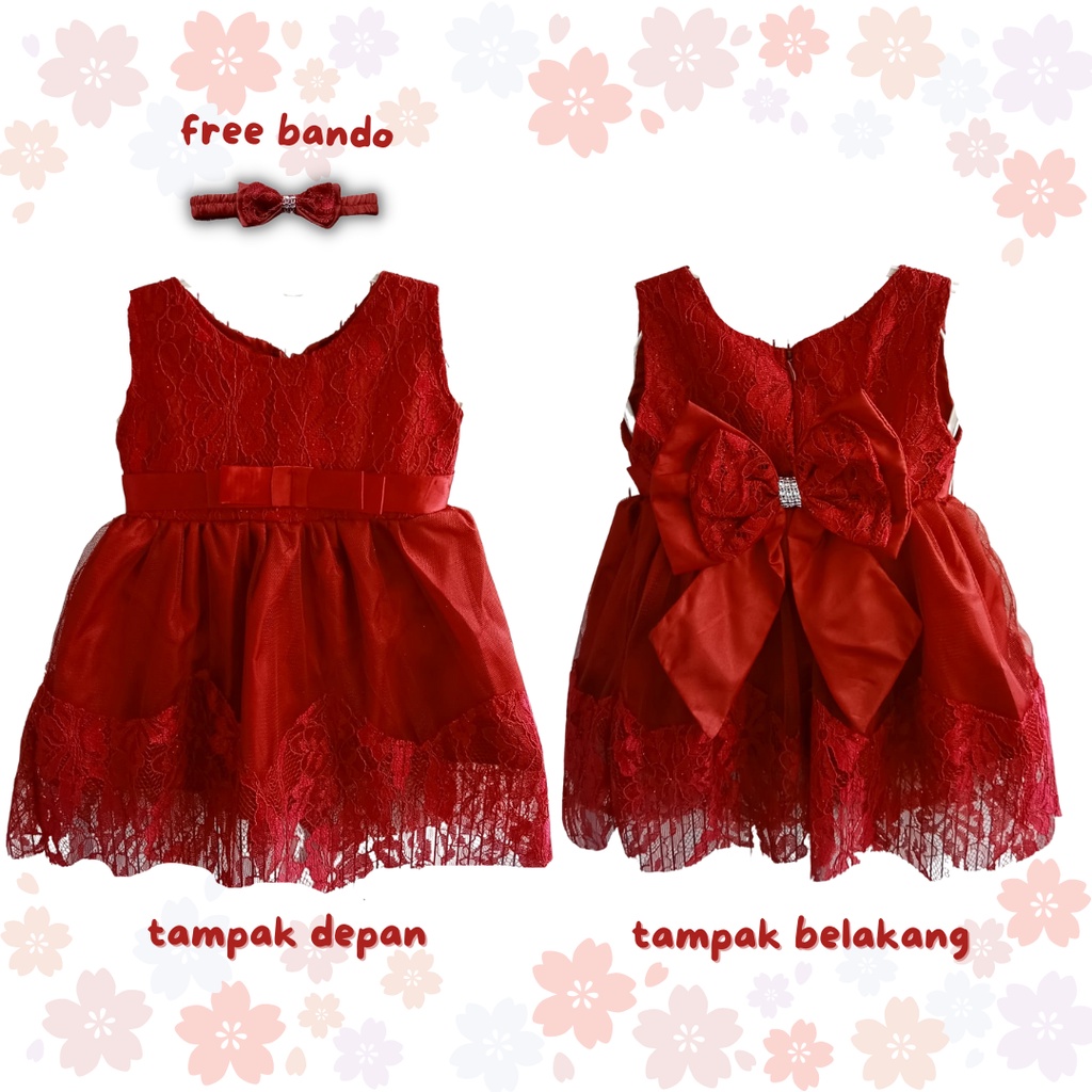 Mariska tulle dress baby tile dress pesta bayi 3-12 bulan dress pesta anak balita dress ulang tahun anak bayi baru lahir dress burkat anak pita besar