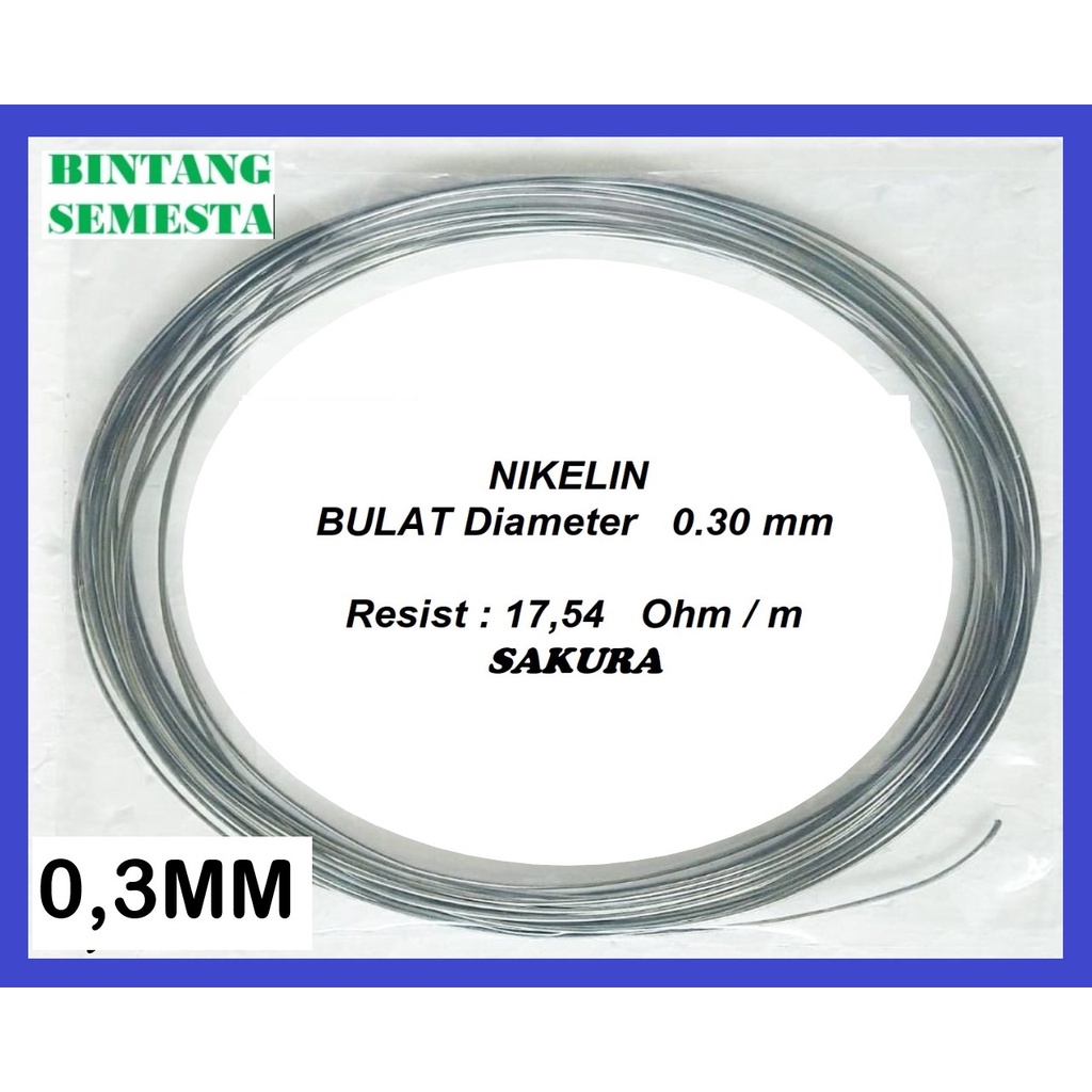 kawat nikelin niklin 0.30 mm ( 0.3 mm )