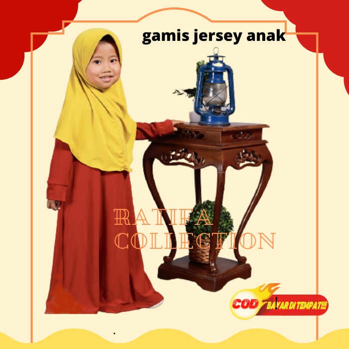 Gamis Jersey Anak baju anak polos tanpa jilbab kekinian usia 1 sampai 12 tahun banyak warana.