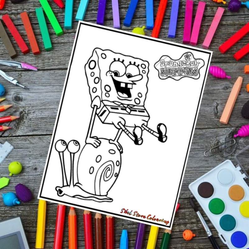 

Kertas Mewarnai Gambar Anak Tema Spongebob Squarepants / Kertas Gambar (10 Lembar)