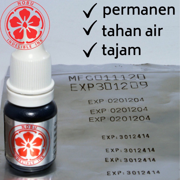 

Terlaris Tinta Stempel Plastik Kemasan - Botol - Foil Bag - Tahan Air Permanen