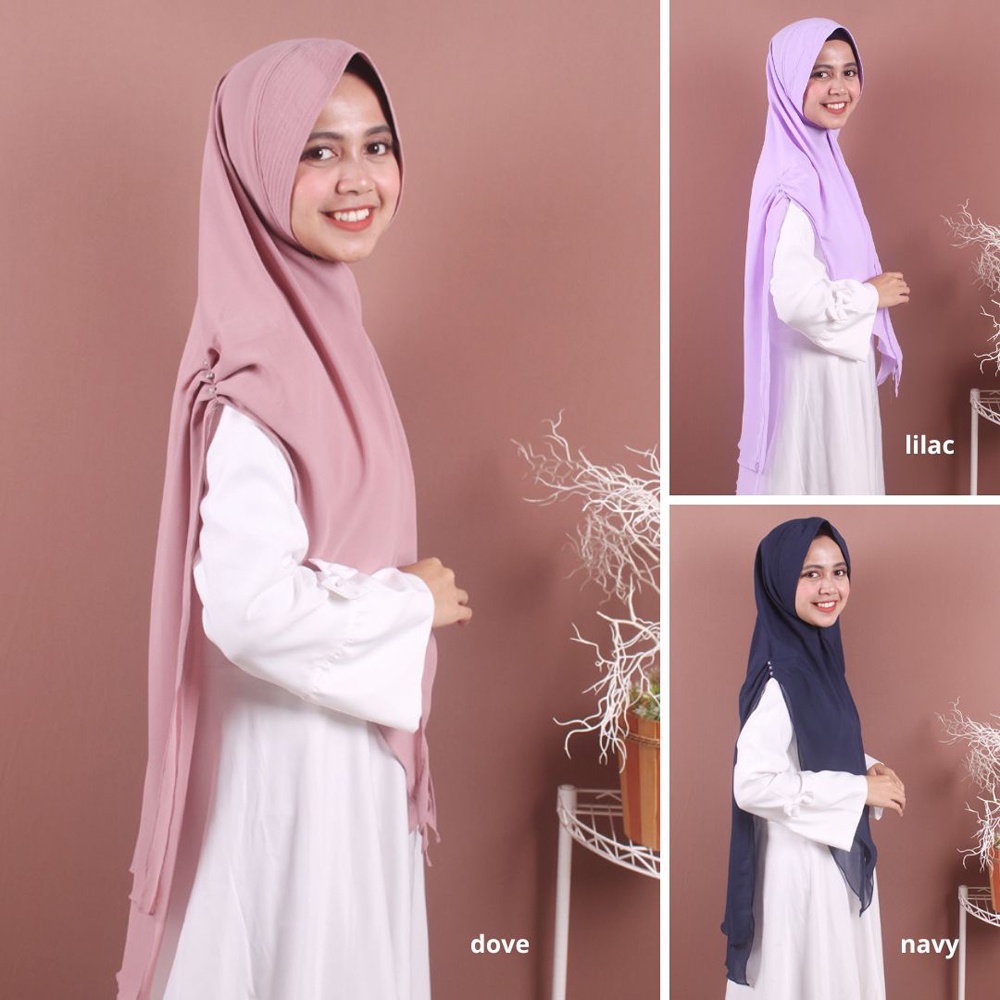 KHIMAR SYARI TERSANJUNG / JILBAB KHIMAR 2 LAYER CERUTY BABYDOLL / HIJAB INSTANT MENUTUP DADA / JILBAB INSTAN JUMBO