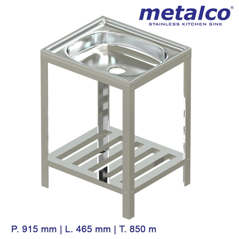 Westafel Stainless Steel Kaki Metalco MS21/18K Wastafel murah surabaya