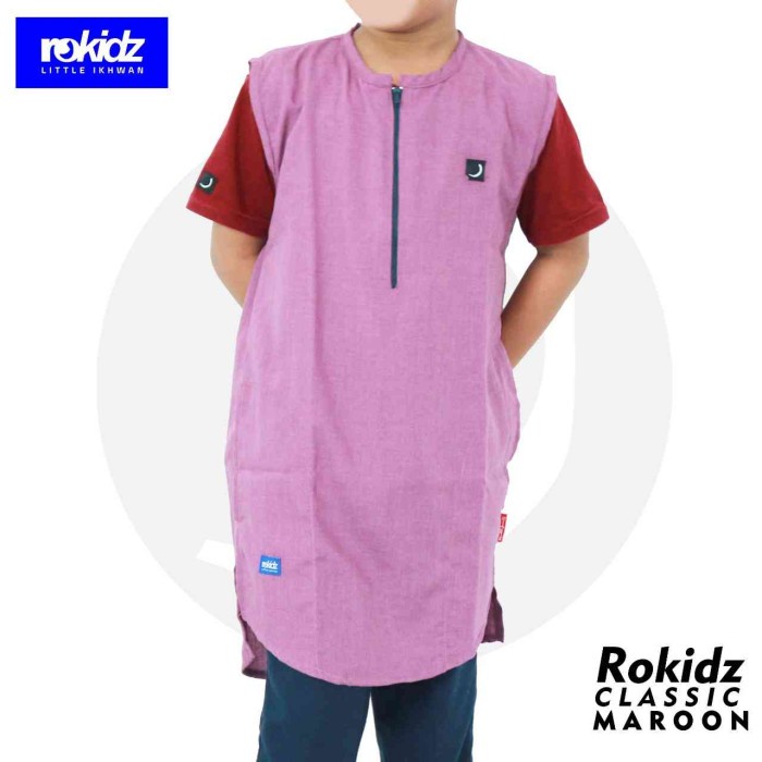 Rompi Sholat Rompi Sholat Classic Rosal Gamis Anak S-2XL - maroon, S(K9C2) rompi sholat pria muslim 