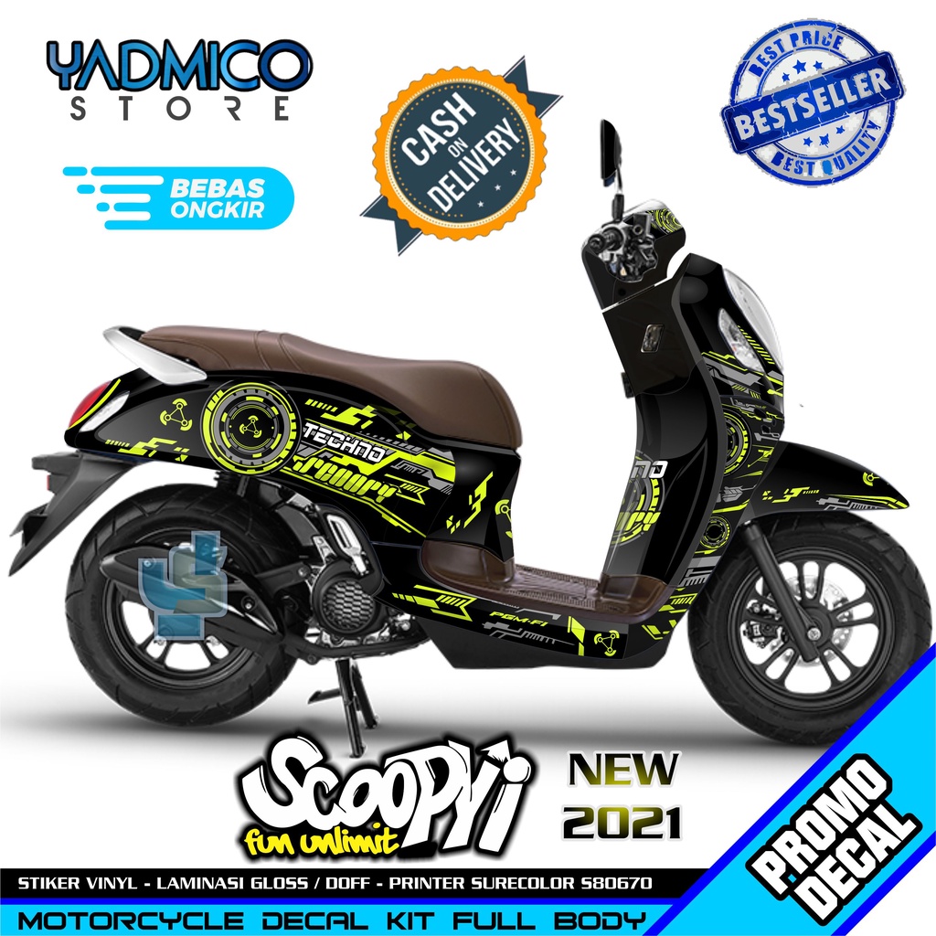 Decal Scoopy 2021 Full Body - Stiker Motor Scoopy 2022 Full Body - Striping Hologram Scoopy 2023 Var