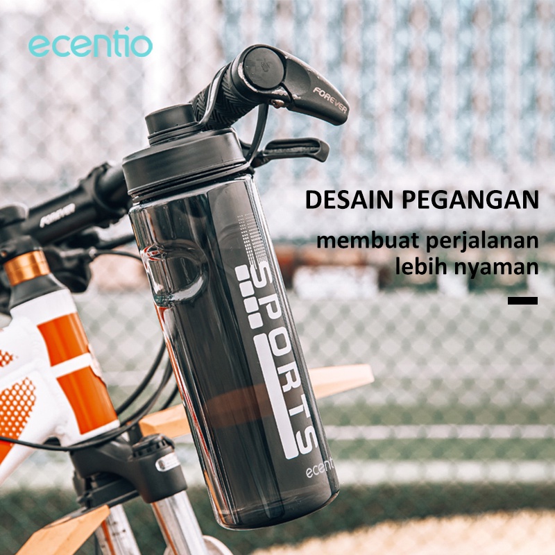 ecentio botol minum besar olahraga 1000ml/1300ml dengan sedotan anti bocor botol air minum jumbo