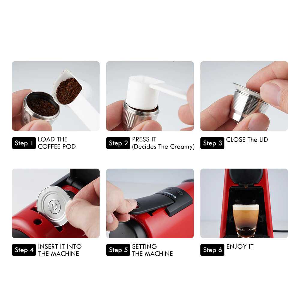 (BISA COD) FTIHSHP iCafilas Refillable Capsule Upgrade Stainless Steel 1PCS for Nespresso