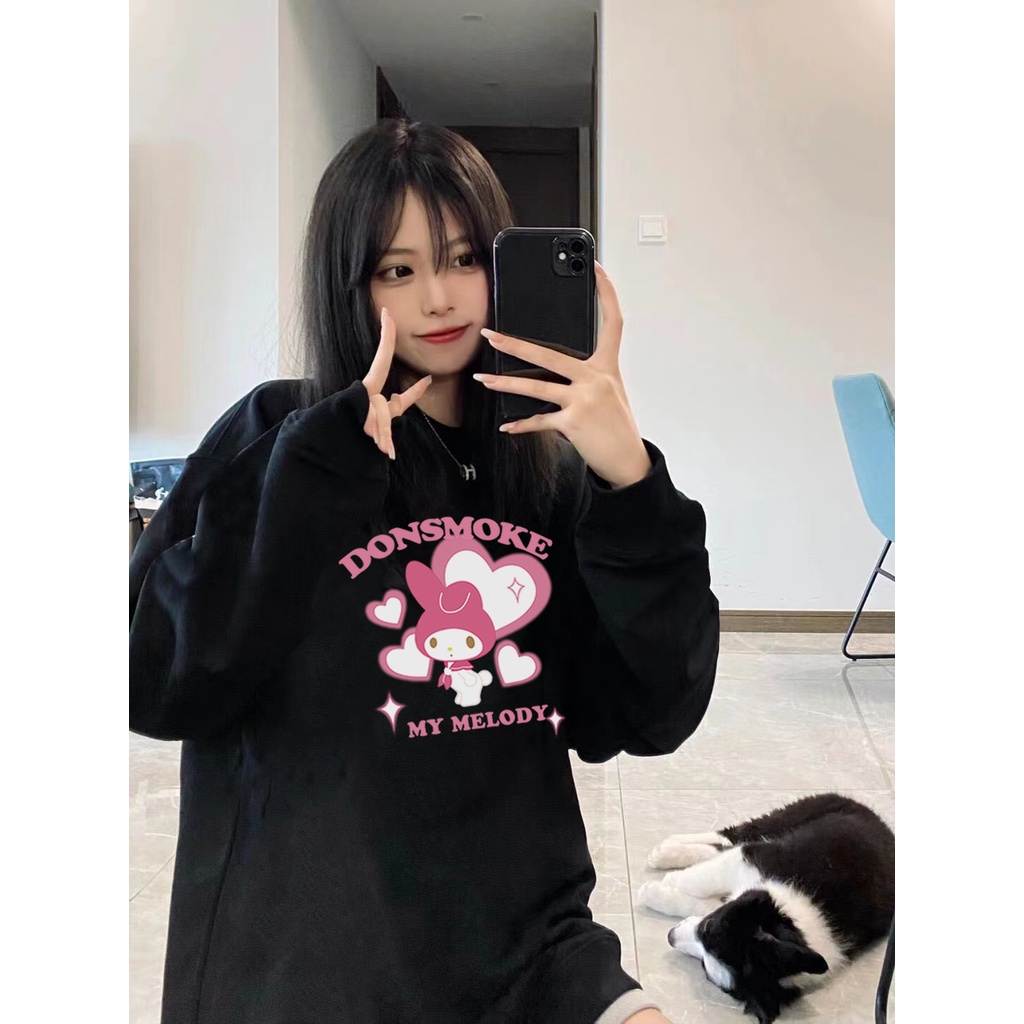 Sweater Oversize Pink Cartoon Unisex Sweater Oversize Korean Style