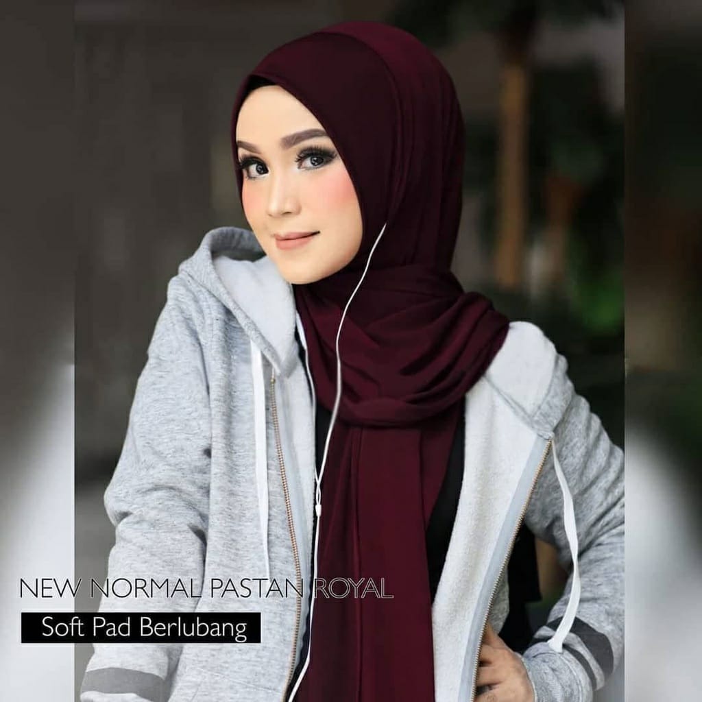 Pashmina Instan Royal - Kerudung Instan Masker Variasi Lubang Telinga - Pastan jersey