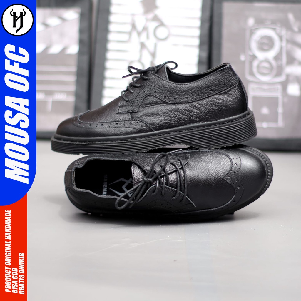 Sepatu Docmart Pantofel Pria Full Black Original Mousa Barbarian