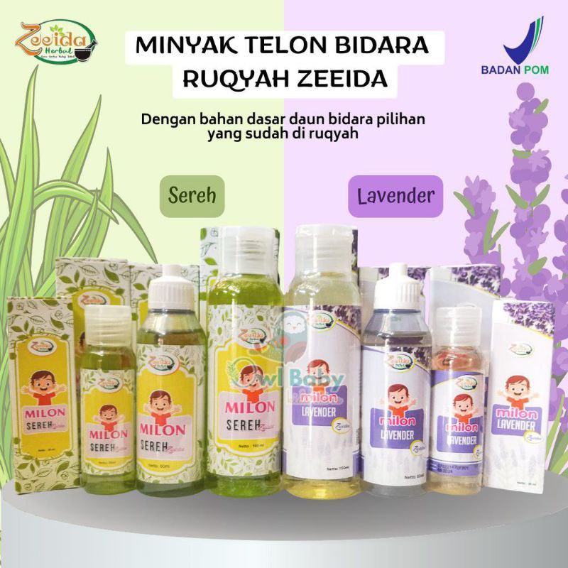 Minyak Telon Bidara Ruqyah  BPOM 60ml Lavender dan Sereh, Myk Urut