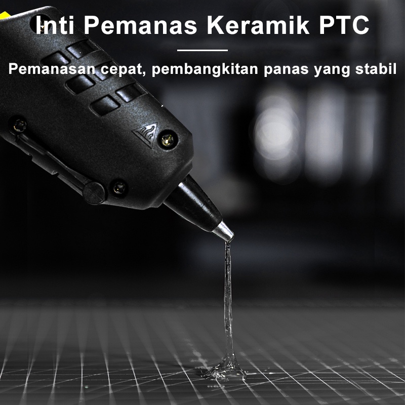 Deli Lem Tembak 20W 7mm Alat Lem Tembak 200mm 1 set Pencairan Lem Stabil Alat Perkakas Glue Gun