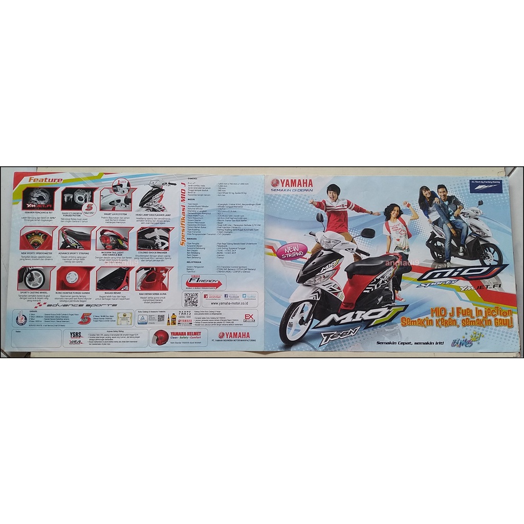 BROSUR SEPEDA MOTOR YAMAHA MIO J SPORTY YM JET F1 MIO J TEEN