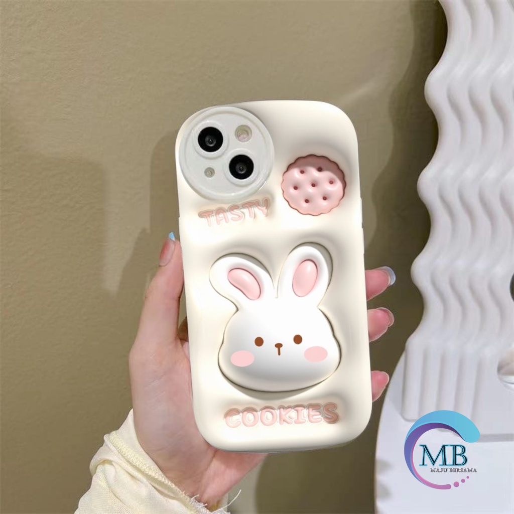 SS149 SOFTCASE MOTIF AKSEN 3D COOKIES RABBIT FOR REALME C1 A3S C2 A1K 5 5I C3 8 9 PRO 9I 10 C11 C12 C25 C15 C17 C20 C11 2021 C21 C21Y C25Y C30 C31 C33 C35 NARZO 20 50I 50A PRIME C55 MB4503