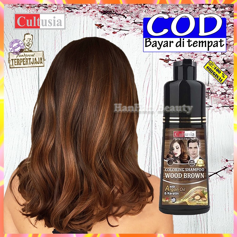 Pewarna Rambut Shampoo Semir Rambut Pria & Wanita Cultusia Coloring Shampoo Wood Brown 160ml Warna R