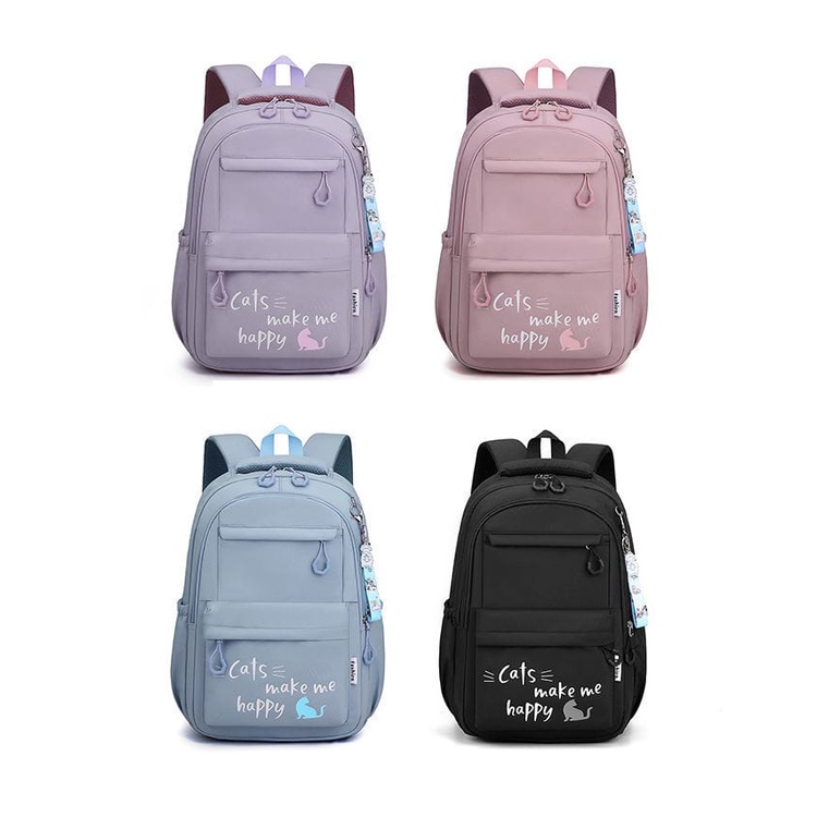 TAS SEKOLAH ANAK-ANAK TERBARU RANSEL ANAK SMP SMA SMK ANAK PERUMPUAN/TAS SEKOLAH MOTIF CATS KAWAII