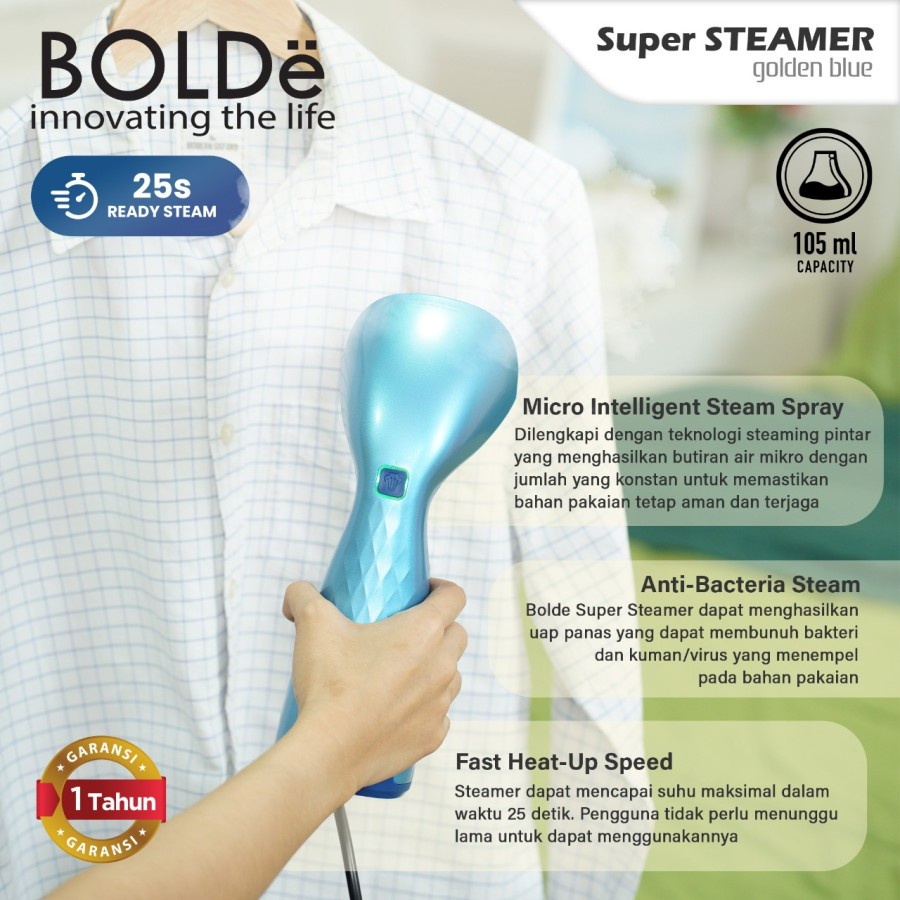 BOLDe Setrika Uap / Super Steamer Golden Blue