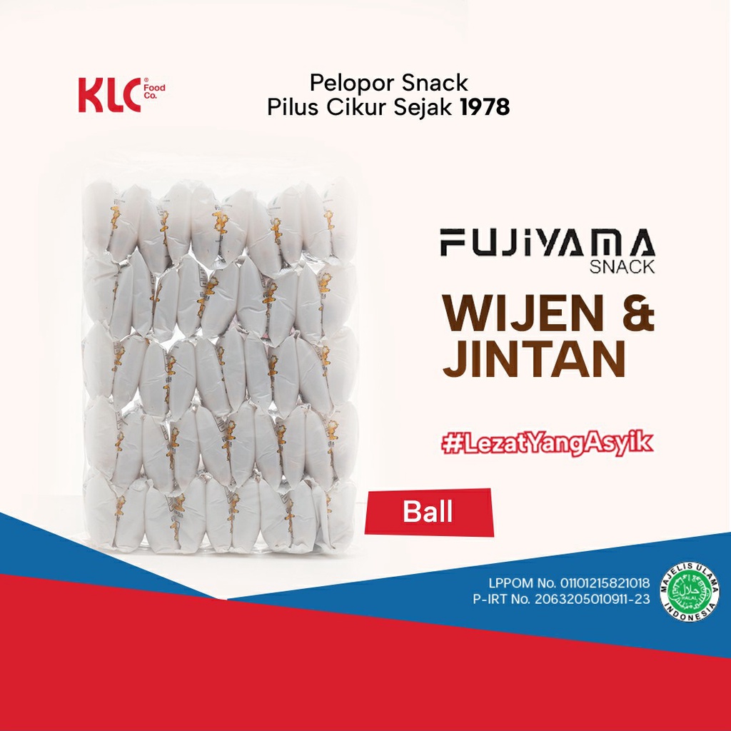 

Pilus / Sukro Manis Fujiyama Jinten Wijen Ball Isi 50 pcs Makanan Ringan / Snack