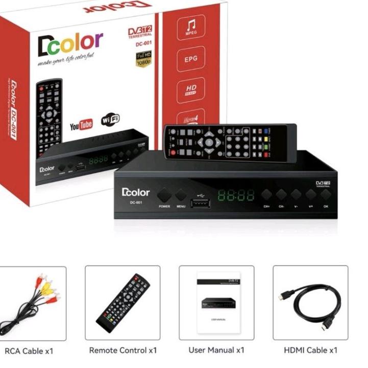 ☄ STB Set Top Box Tv Tabung Tivi Digital Digital Set Top Box HD / STB Dcolor / Vision Siaran DVB T2 