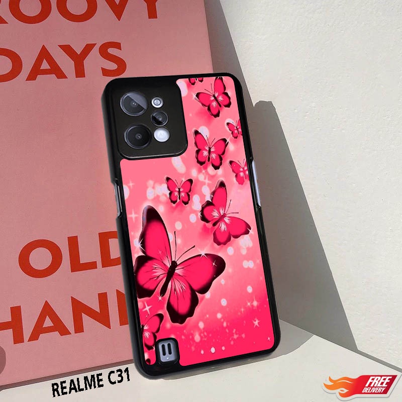 [COD]Promo Case Realme C31 Terbaru Gambar Wallpaper Kupu-kupu Aesthetic Casing Hp Bisa Type Lain Des